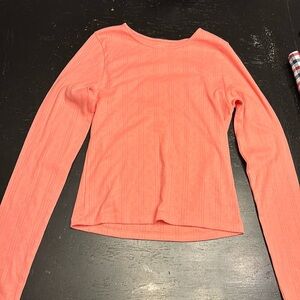 American Eagle Hey Baby Long-Sleeve Pointelle-Knit Tee
